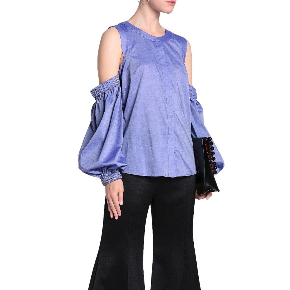 Milly Mica Cold Shoulder Round Neck Shirt